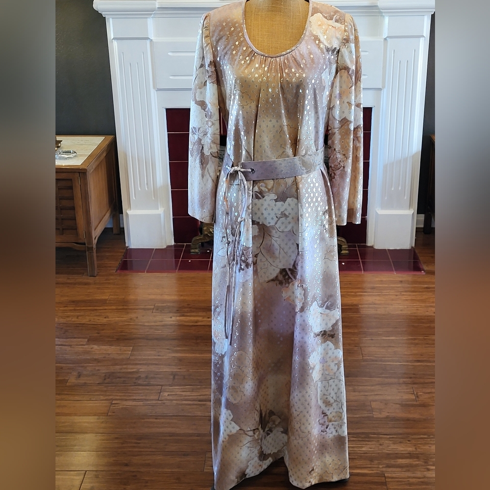 Margaret's of Lubbock vintage 70s Maxi Dress Size 10 - Picture 3 of 11